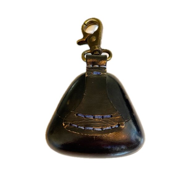 Hard Leather Pouch w Clasp Pellet Pouch Coin Wallet Trinket Holder Backpack - Picture 2 of 5